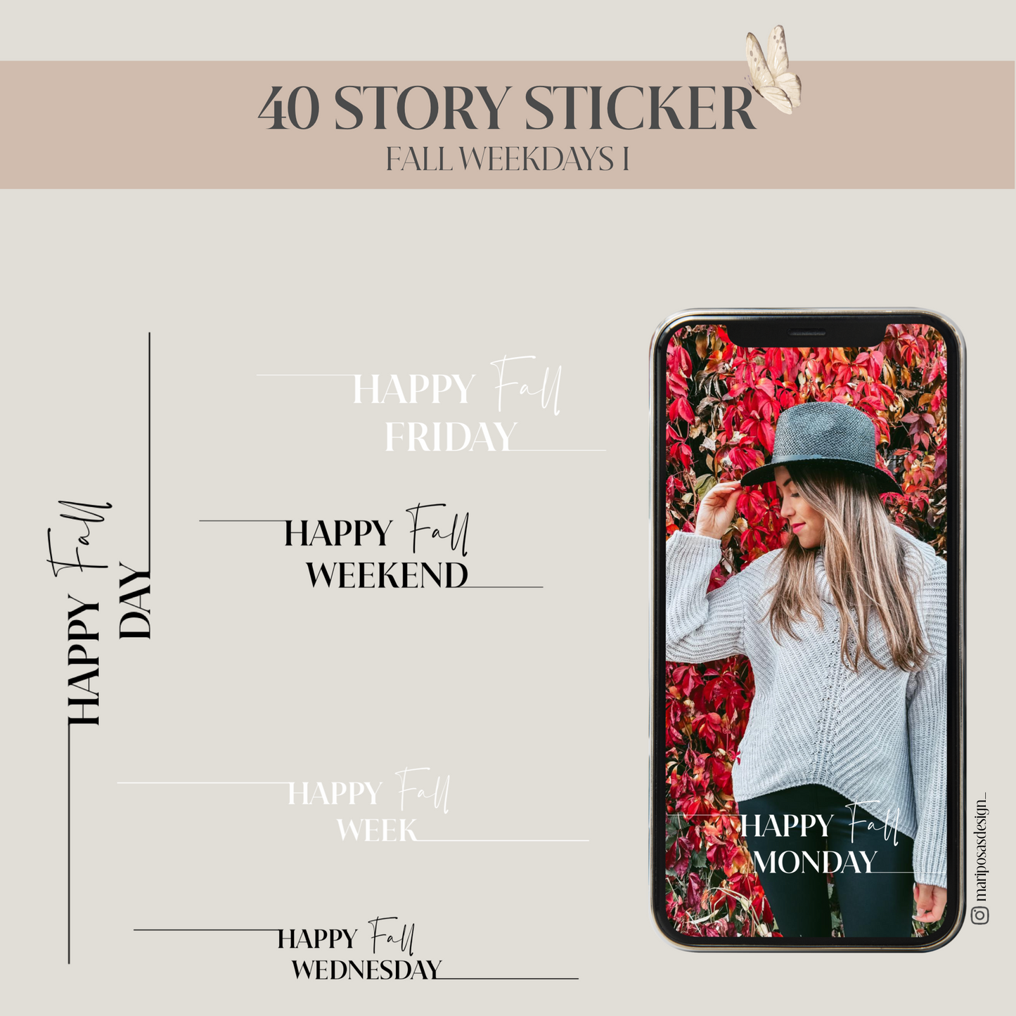 FALL WEEKDAYS I | 40 STORY STICKER